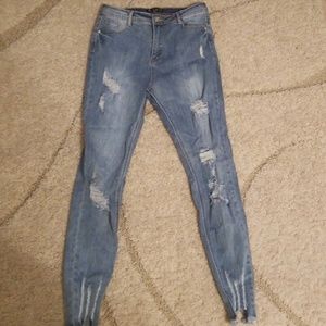 Misguided distressed skinny jeans